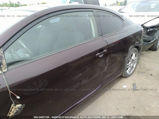 JTKDE167X80227374 - 2008 TOYOTA SCION TC იასამნისფერი ფოტო 6