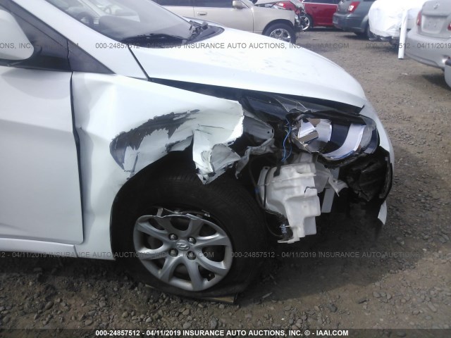 KMHCT4AE5CU194765 - 2012 HYUNDAI ACCENT GLS/GS WHITE photo 6