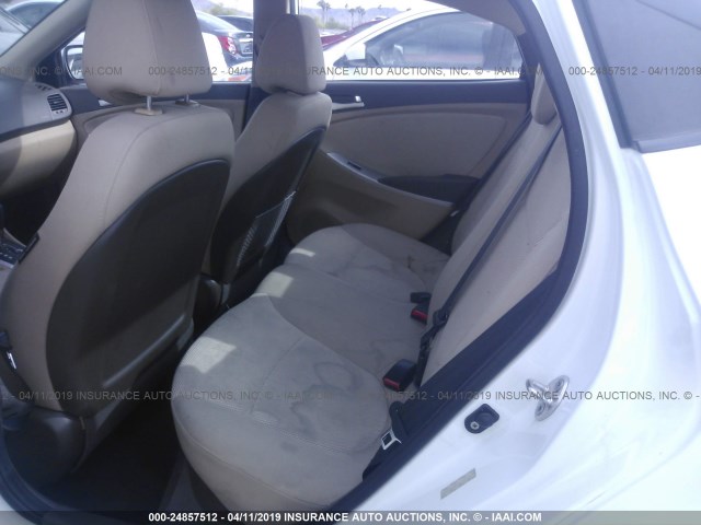 KMHCT4AE5CU194765 - 2012 HYUNDAI ACCENT GLS/GS WHITE photo 8