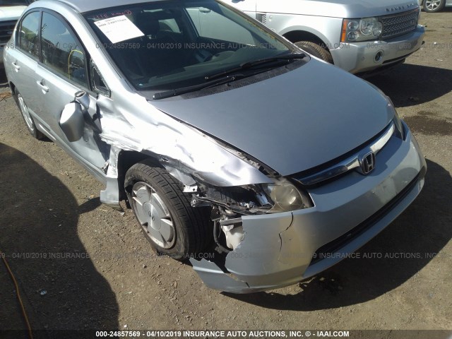 JHMFA36228S011419 - 2008 HONDA CIVIC HYBRID SILVER photo 6