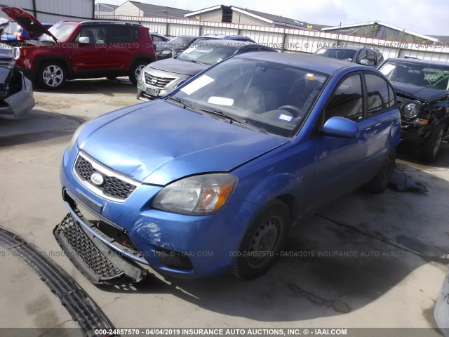 KNADH4A33A6632948 - 2010 KIA RIO LX/SX BLUE photo 2