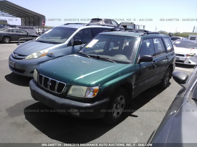 JF1SF63551H764632 - 2001 SUBARU FORESTER L GREEN photo 2