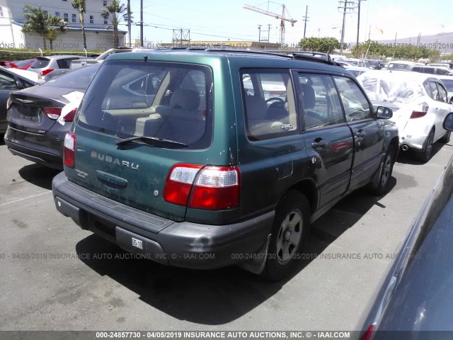 JF1SF63551H764632 - 2001 SUBARU FORESTER L GREEN photo 4