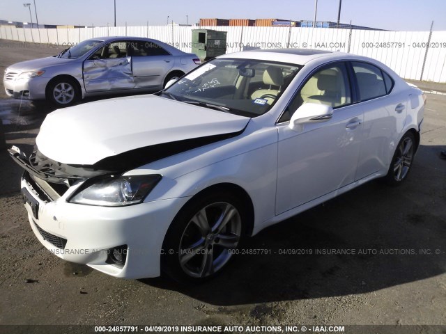 JTHBF5C29C5167836 - 2012 LEXUS IS 250 WHITE photo 2