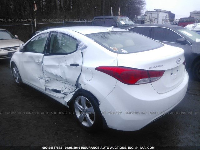 5NPDH4AE4DH400907 - 2013 HYUNDAI ELANTRA GLS/LIMITED WHITE photo 3