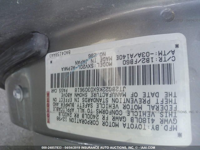 JT2BG22K6X0309618 - 1999 TOYOTA CAMRY LE/XLE Gümüş foto 9