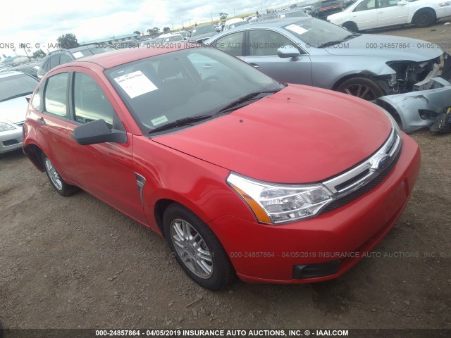 1FAHP35N48W272649 - 2008 FORD FOCUS SE/SEL/SES RED photo 1