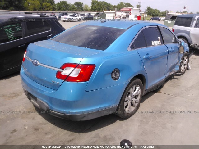 1FAHP2EW9BG136022 - 2011 FORD TAURUS SEL BLUE photo 4