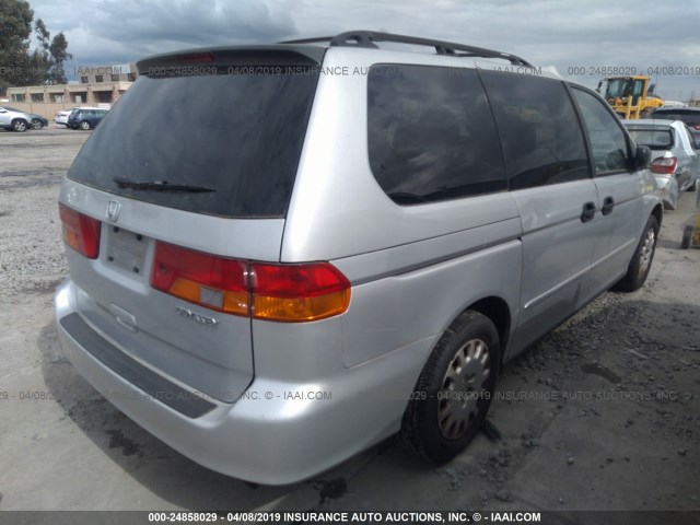 2HKRL18502H542774 - 2002 HONDA ODYSSEY LX SILVER photo 4