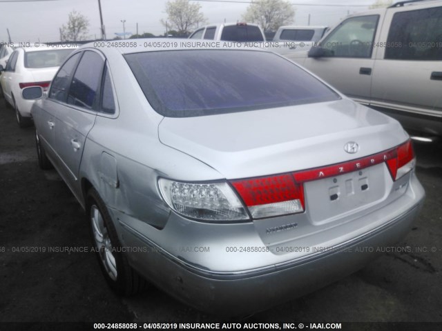 KMHFC46F86A086256 - 2006 HYUNDAI AZERA SE/LIMITED SILVER photo 3