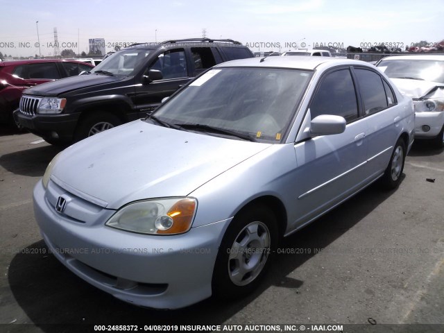 JHMES966X3S022613 - 2003 HONDA CIVIC HYBRID BLUE photo 2