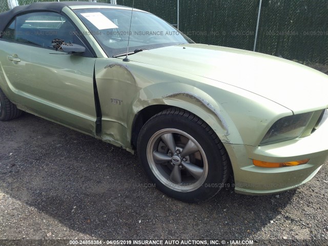 1ZVHT85H465107794 - 2006 FORD MUSTANG GT GREEN photo 6