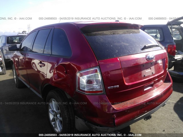 2FMDK3JC0ABA57266 - 2010 FORD EDGE SEL RED photo 3