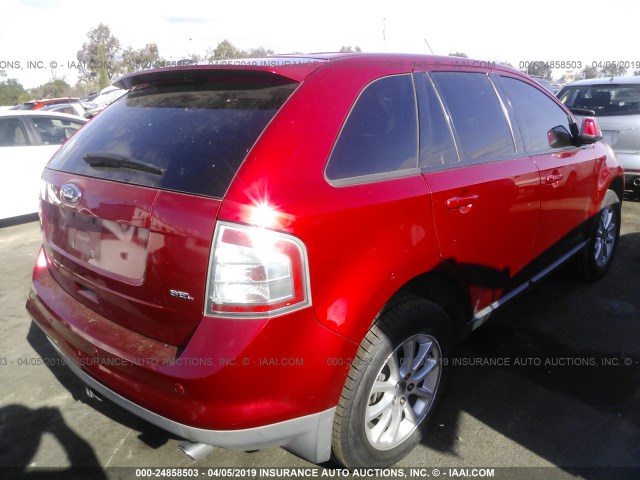 2FMDK3JC0ABA57266 - 2010 FORD EDGE SEL RED photo 4