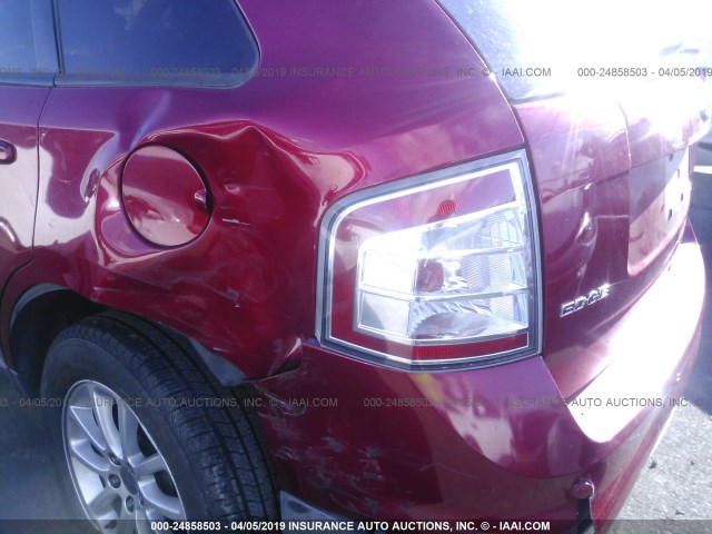 2FMDK3JC0ABA57266 - 2010 FORD EDGE SEL RED photo 6