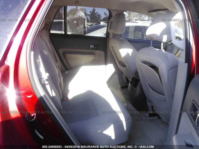 2FMDK3JC0ABA57266 - 2010 FORD EDGE SEL RED photo 8