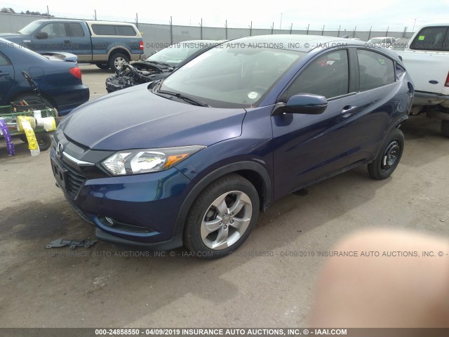 3CZRU6H51GM740124 - 2016 HONDA HR-V EX BLUE photo 2