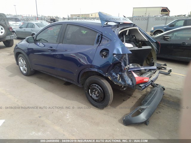 3CZRU6H51GM740124 - 2016 HONDA HR-V EX BLUE photo 3