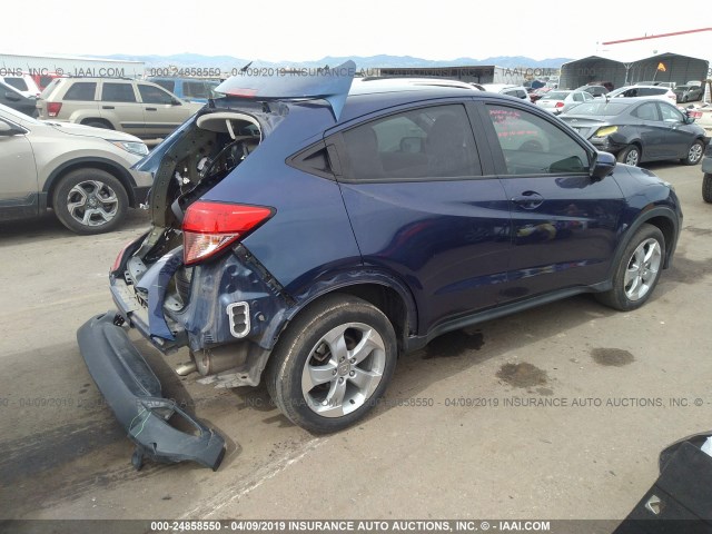 3CZRU6H51GM740124 - 2016 HONDA HR-V EX BLUE photo 4