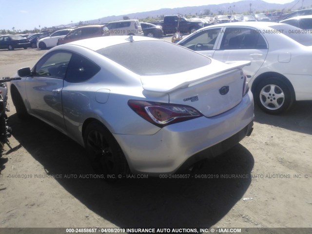 KMHHT6KD1DU109073 - 2013 HYUNDAI GENESIS COUPE 2.0T SILVER photo 3