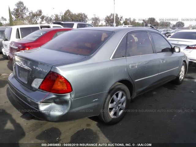 4T1BF28B41U127932 - 2001 TOYOTA AVALON XL/XLS GREEN photo 4