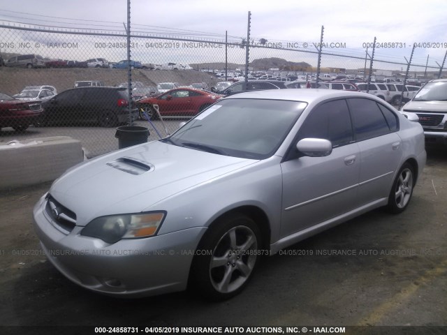 4S3BL686754213412 - 2005 SUBARU LEGACY GT SILVER photo 2