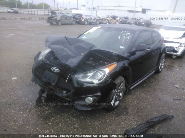 KMHTC6AE6DU172321 - 2013 HYUNDAI VELOSTER TURBO BLACK photo 2