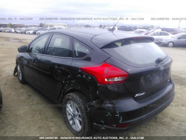 1FADP3K22HL232306 - 2017 FORD FOCUS SE BLACK photo 3