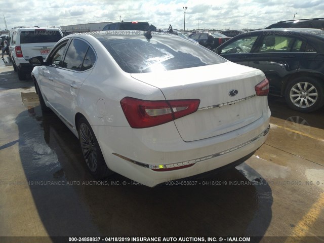 KNALN4D76E5167659 - 2014 KIA CADENZA PREMIUM/LIMITED WHITE photo 3