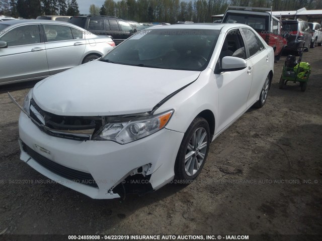 4T4BF1FK3CR244536 - 2012 TOYOTA CAMRY SE/LE/XLE WHITE photo 2