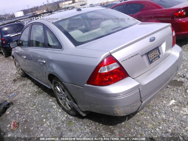 1FAHP24117G112794 - 2007 FORD FIVE HUNDRED SEL SILVER photo 3