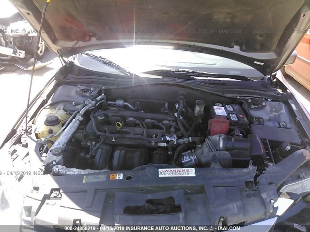 3FAHP0JA2AR421313 - 2010 FORD FUSION SEL GRAY photo 10