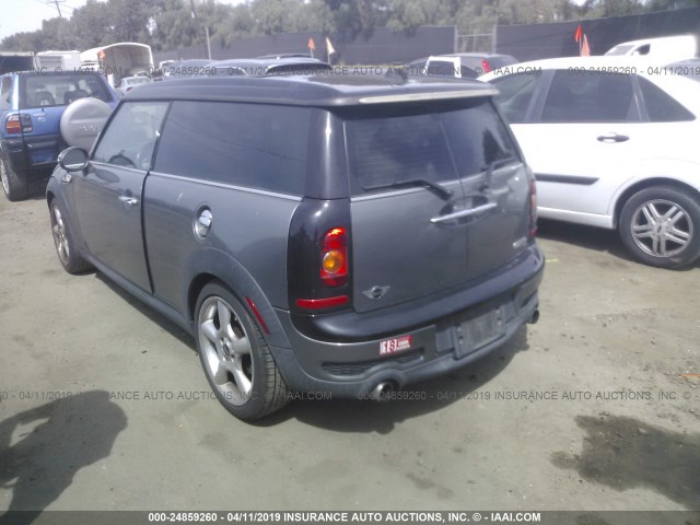 WMWMM33548TP89260 - 2008 MINI COOPER S CLUBMAN GRAY photo 3