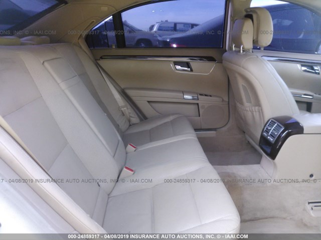 WDDNG7DB7DA522636 - 2013 MERCEDES-BENZ S 550 WHITE photo 8