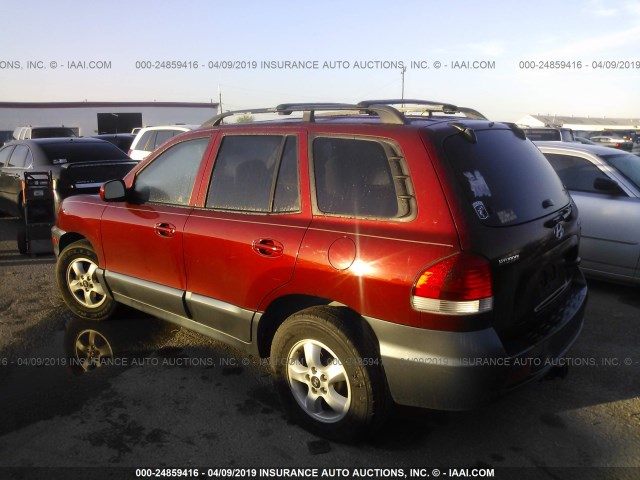 KM8SC13D55U930461 - 2005 HYUNDAI SANTA FE GLS/LX MAROON photo 3