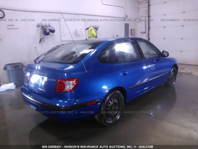 KMHDN56D05U144735 - 2005 HYUNDAI ELANTRA GLS/GT BLUE photo 4