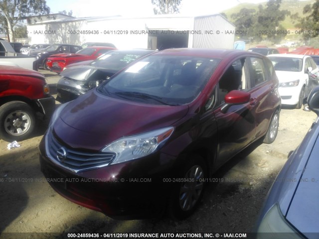3N1CE2CP1FL424885 - 2015 NISSAN VERSA NOTE S/S PLUS/SV/SL/SR RED photo 2