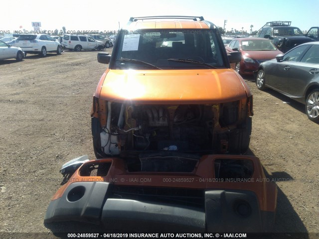 5J6YH18706L009589 - 2006 HONDA ELEMENT EX ORANGE photo 6