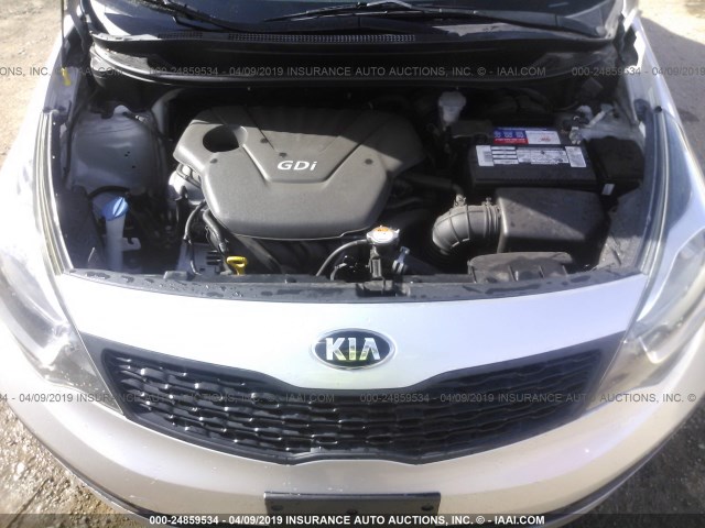 KNADM4A37F6442931 - 2015 KIA RIO LX SILVER photo 10