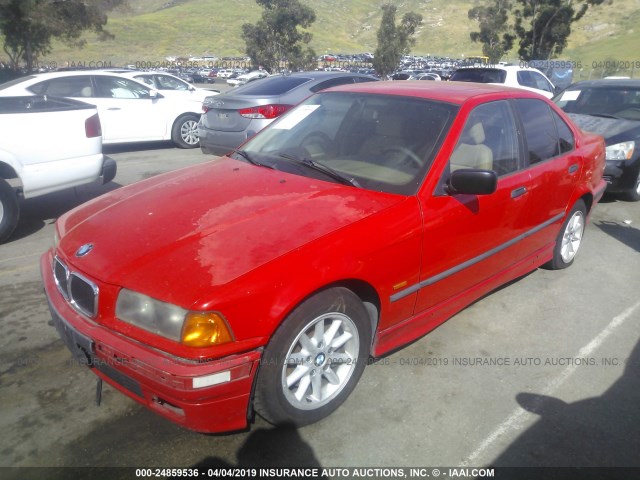 WBACC0326VEK21207 - 1997 BMW 318 I AUTOMATIC RED photo 2