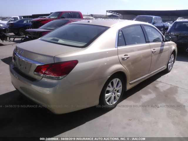 4T1BK3DB3BU434257 - 2011 TOYOTA AVALON LIMITED GOLD photo 4