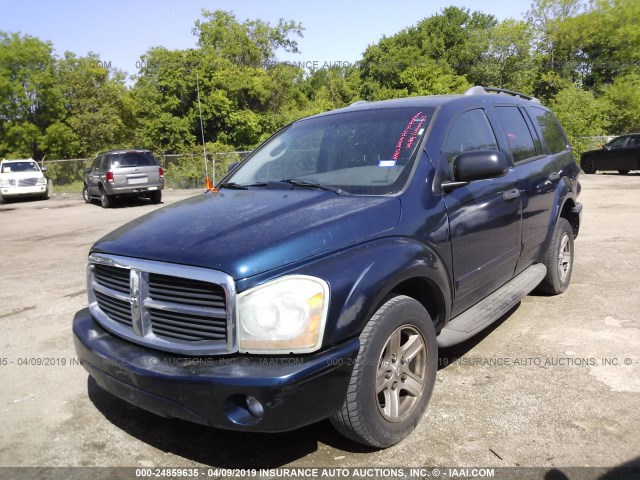 1D8HB48D45F537603 - 2005 DODGE DURANGO SLT BLUE photo 2