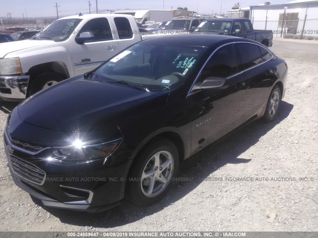1G1ZB5STXGF213687 - 2016 CHEVROLET MALIBU LS BLACK photo 2