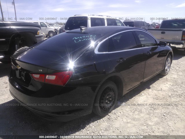 1G1ZB5STXGF213687 - 2016 CHEVROLET MALIBU LS BLACK photo 4