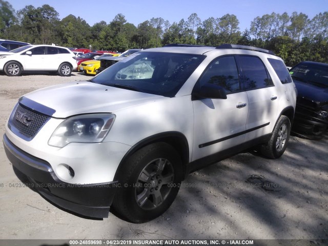 1GKLRKED0AJ155352 - 2010 GMC ACADIA SL WHITE photo 2