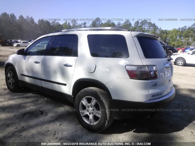 1GKLRKED0AJ155352 - 2010 GMC ACADIA SL WHITE photo 3