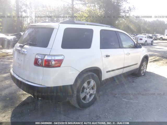 1GKLRKED0AJ155352 - 2010 GMC ACADIA SL WHITE photo 4