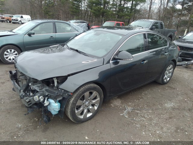 2G4GS5EV9C9161348 - 2012 BUICK REGAL PREMIUM GRAY photo 2