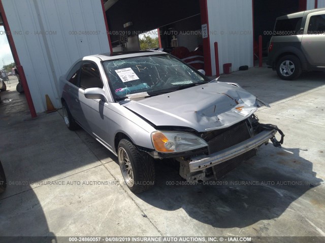 1HGEM22991L124643 - 2001 HONDA CIVIC SI/EX SILVER photo 1