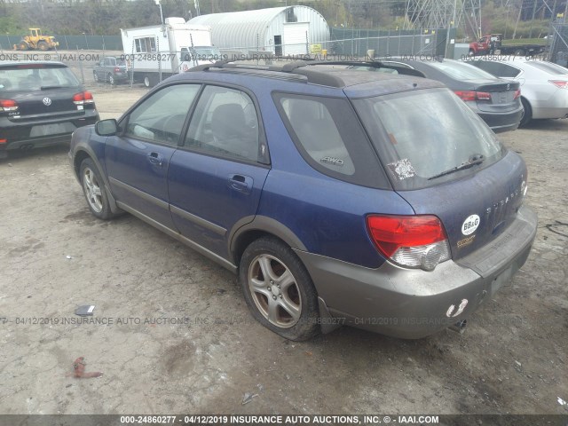 JF1GG68504G812043 - 2004 SUBARU IMPREZA OUTBACK SPORT BLUE photo 3